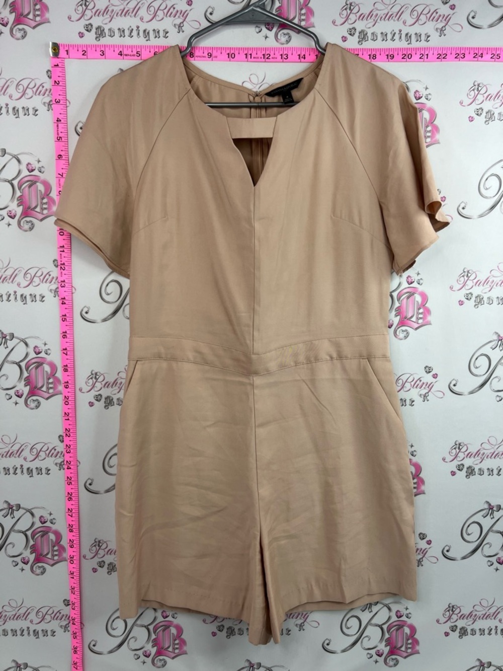 Banana Republic romper shorts tan cream Neutral Beige Short-Sleeve Romper